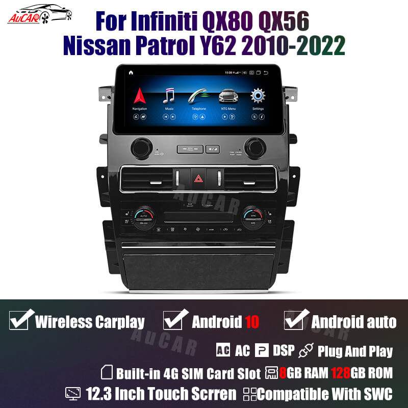 Smart Head Unit For Infiniti Qx80, QX56 Nissan Patrol Y62 2010-2022 12.3" Screen