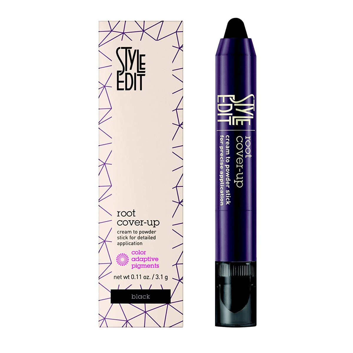 Style Edit Root Cover-Up Cream To Powder Stick (Black) 0.11 Ounce
