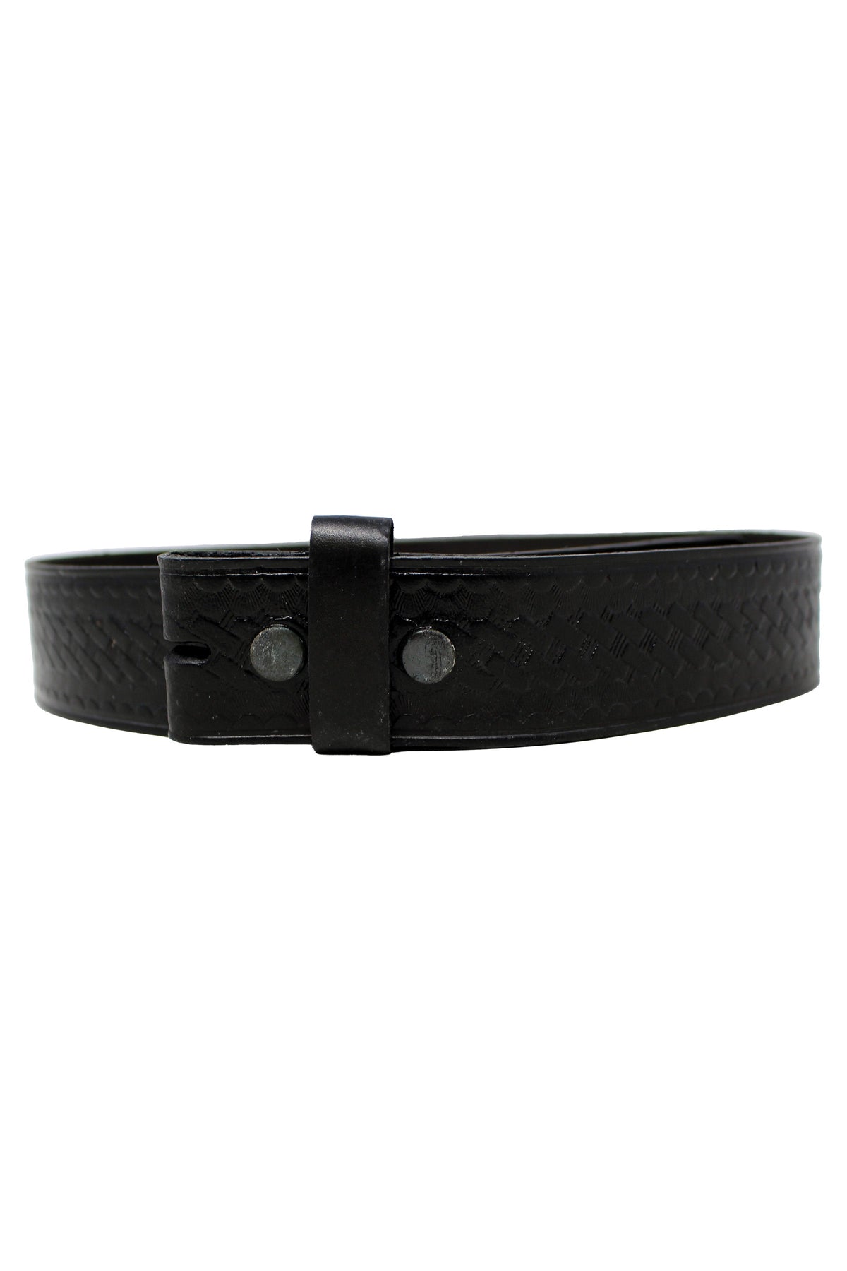 Security Guard 32 Inch Waist Basketweave Leather Belt (Black)