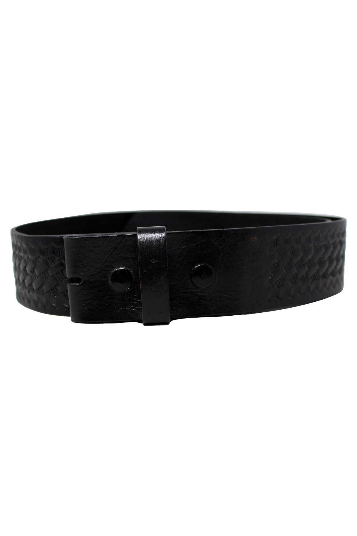 Duty Gear 34 Inch Waist Basketweave Leather Belt (Black)