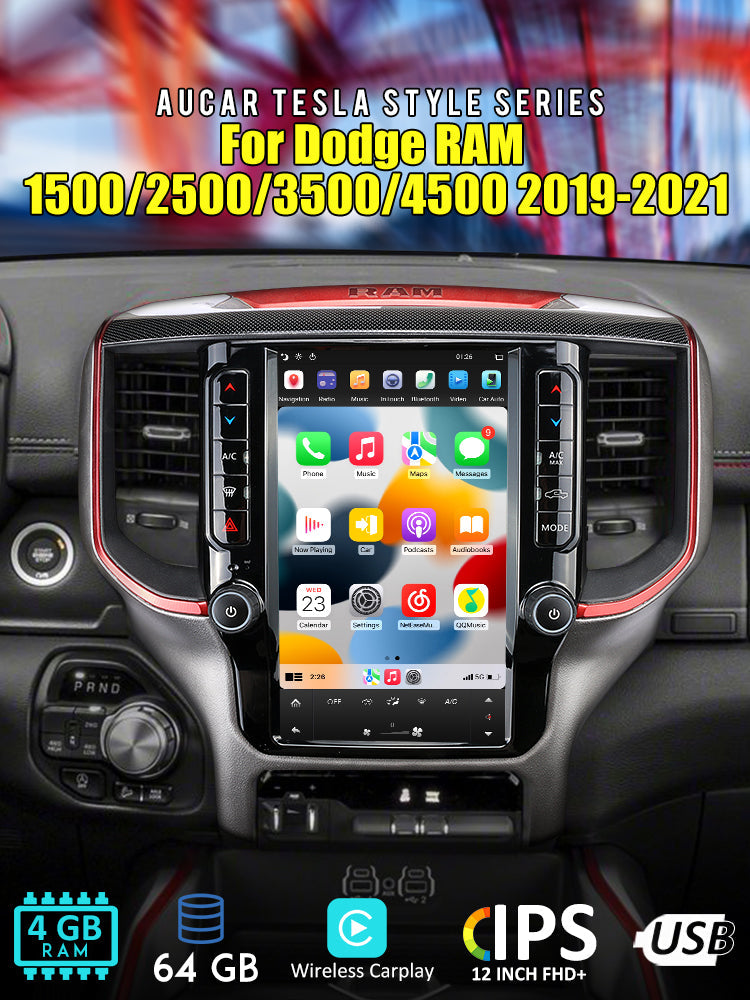 Smart Head Unit Dodge RAM 2020-2021 Large Screen Head Unit Android 11, 12.1" Inch Screen