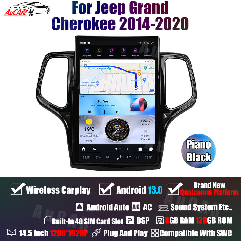 Smart Head Unit For Jeep Grand Cherokee 2014-2020 14.5 Inch Screen Android 13