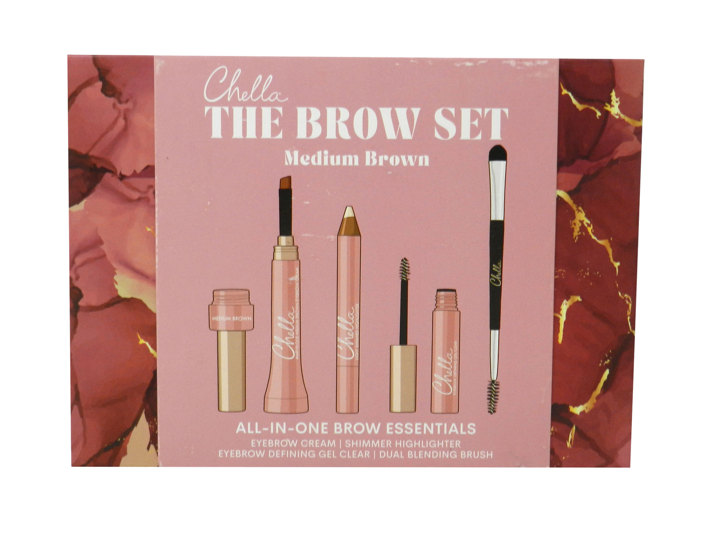 Chella - The Brow Set Medium Brown All-In-One Brow Essentials