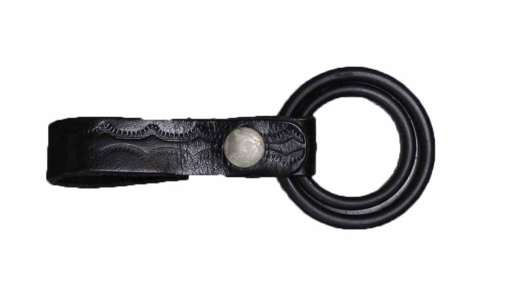 Duty Gear Leather Double Ring Flashlight Holder Black by Solar 1