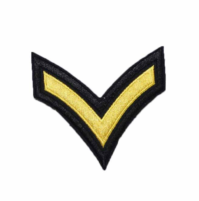 Gold/Black 1 Stripe Chevron Rank Patch by Solar 1