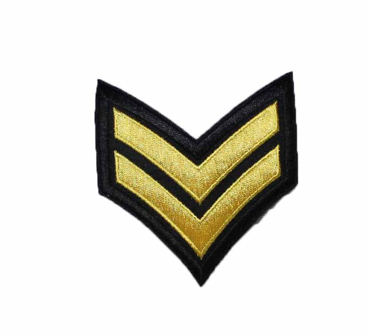 Gold/Black Sergeant Chevron Rank Patch by Solar 1