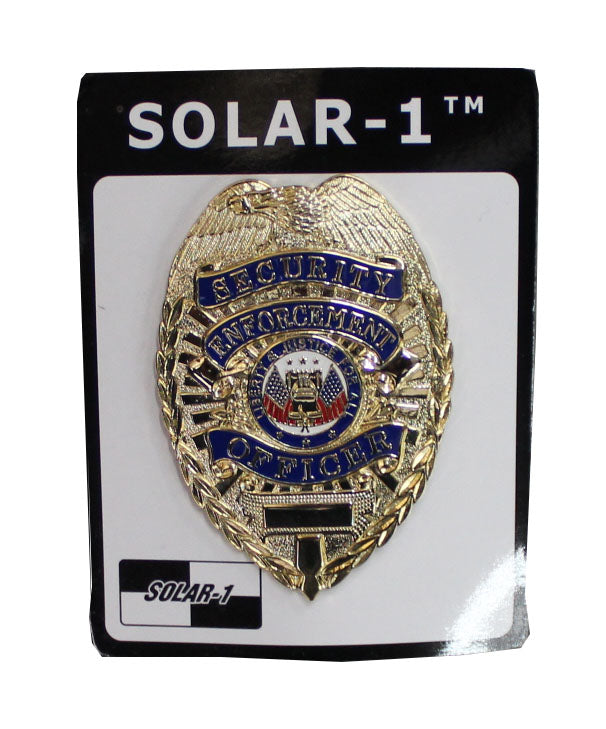 Gold/Blue Security Enforcement Officer Badge by Solar 1